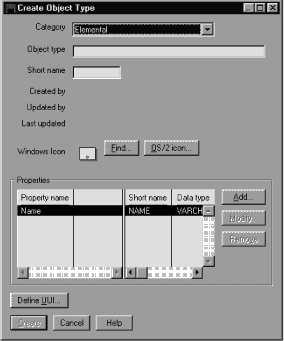 Creating an Elemental object type called Income Tax Return in the Create Object Type window.