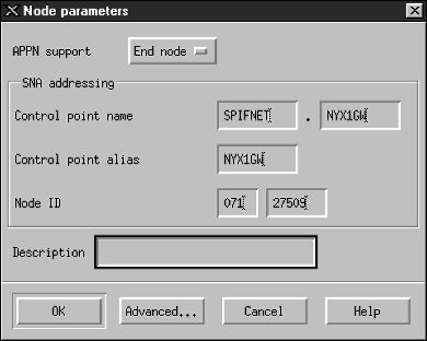 Node Parameters Window