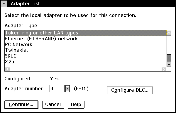 Adapter List panel.