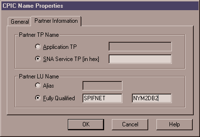 CPIC Name Properties - Partner Information