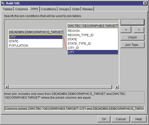 The GEOGRAPHIES SELECT statement on the SQL Statement page.