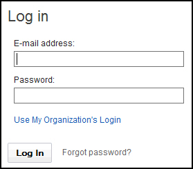 Enter the company administrator e-mail address and password and click the Log In button