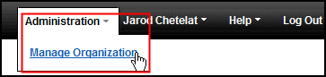 Select Administration, located to the left of the Log out, Help and user name options on the action bar at the top of the screen.