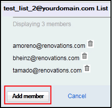 screenshot outlining the 'add member' button