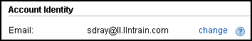 The Account Identity email and change link