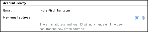 The New email address text field is displayed