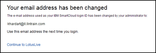 email has changed confirmation dialog box