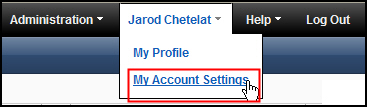 Click your name in the upper right corner, and then My Account Settings.