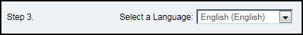 screenshot of 'select a language' field