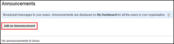 Click Add Announcement.