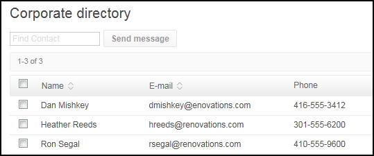 image of corporate directory with imported users