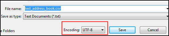 image highlighting the UTF-8 encoding button