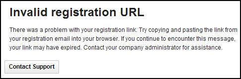 Invalid registration URL.