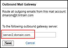 UI highlighting the outbound hostname
