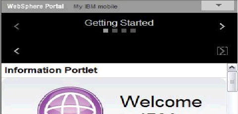 The expanded welcome portlet shares the screen with the Getting Started slider.