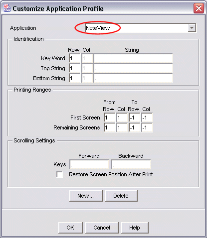 Profile with default parameters