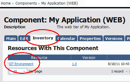 Component inventory