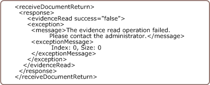 Error response example :      Read Evidence