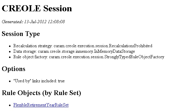 Este ejemplo muestra el SessionDoc generado.